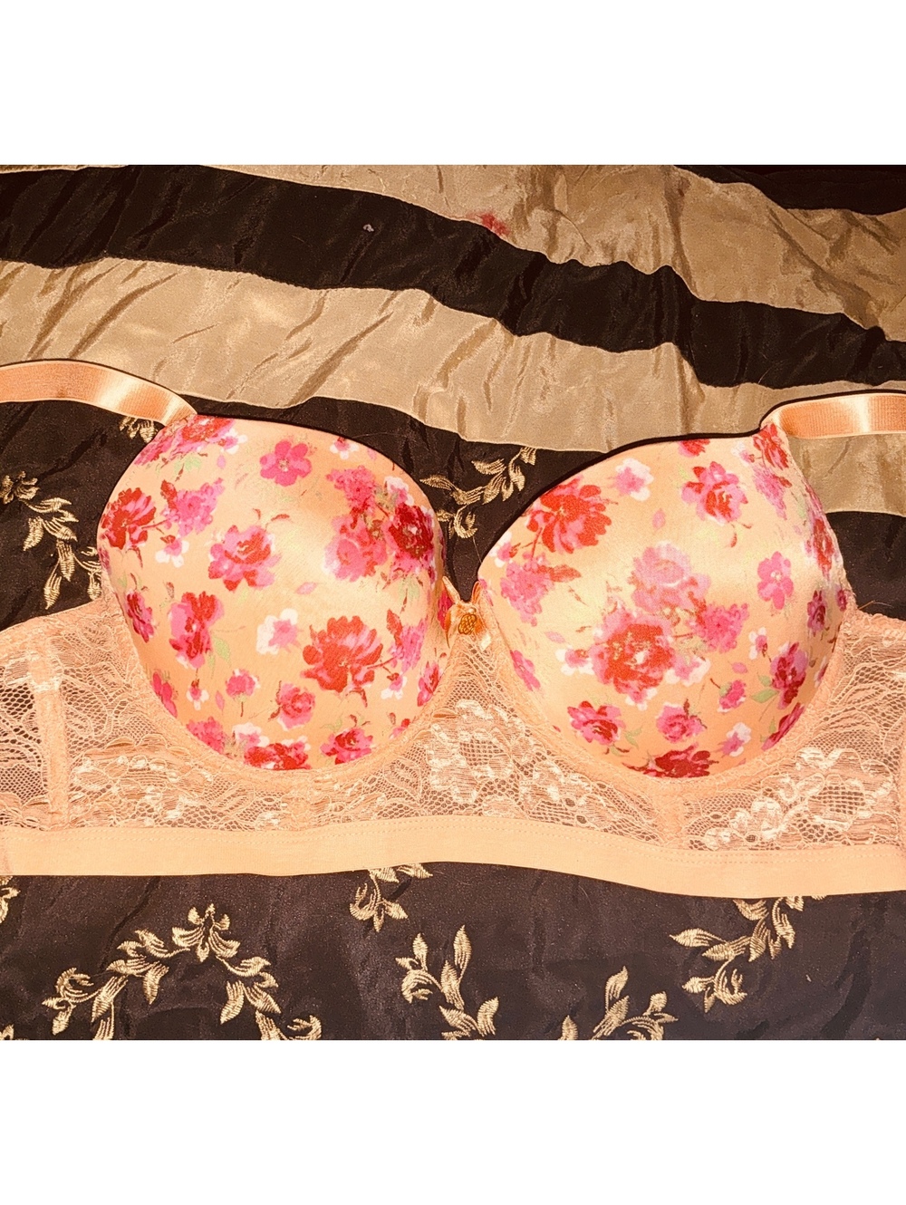 38C Crushed Flowers Push-up Bra underwire